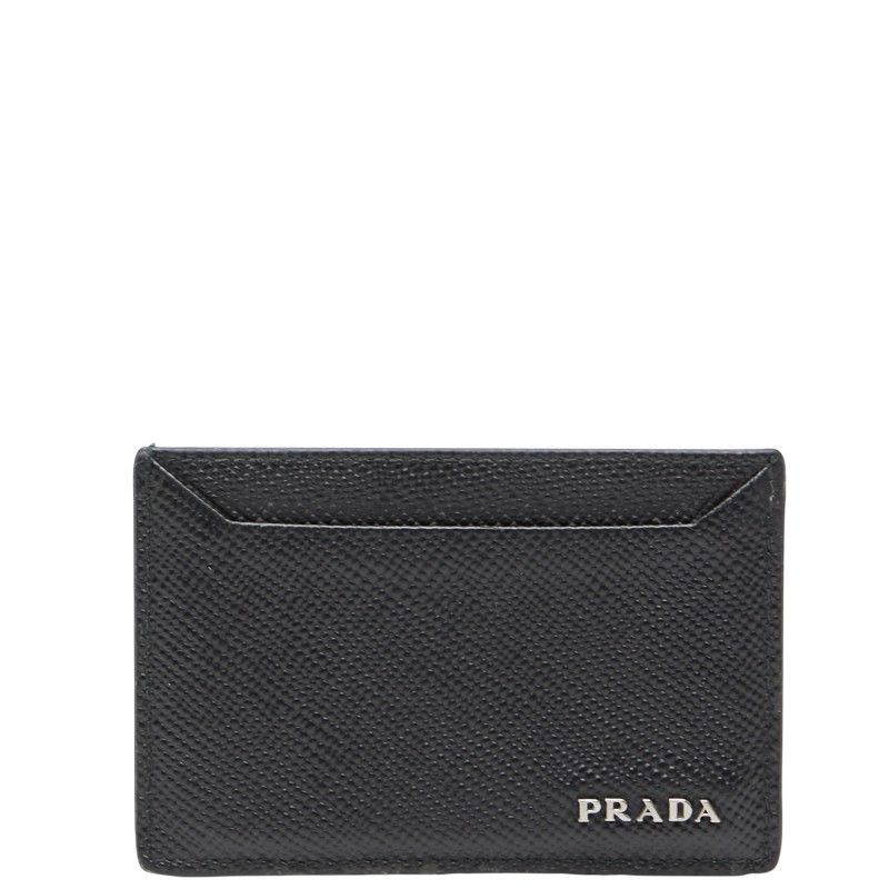 プラダ カードケース パスケース ブラック レザー レディース PRADA 1-0240072