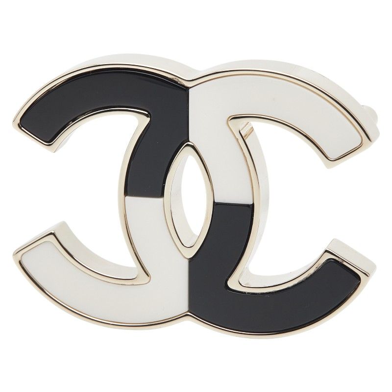 シャネル ココマーク ゴールド ブラック ホワイト メッキ レディース CHANEL 1-0240087