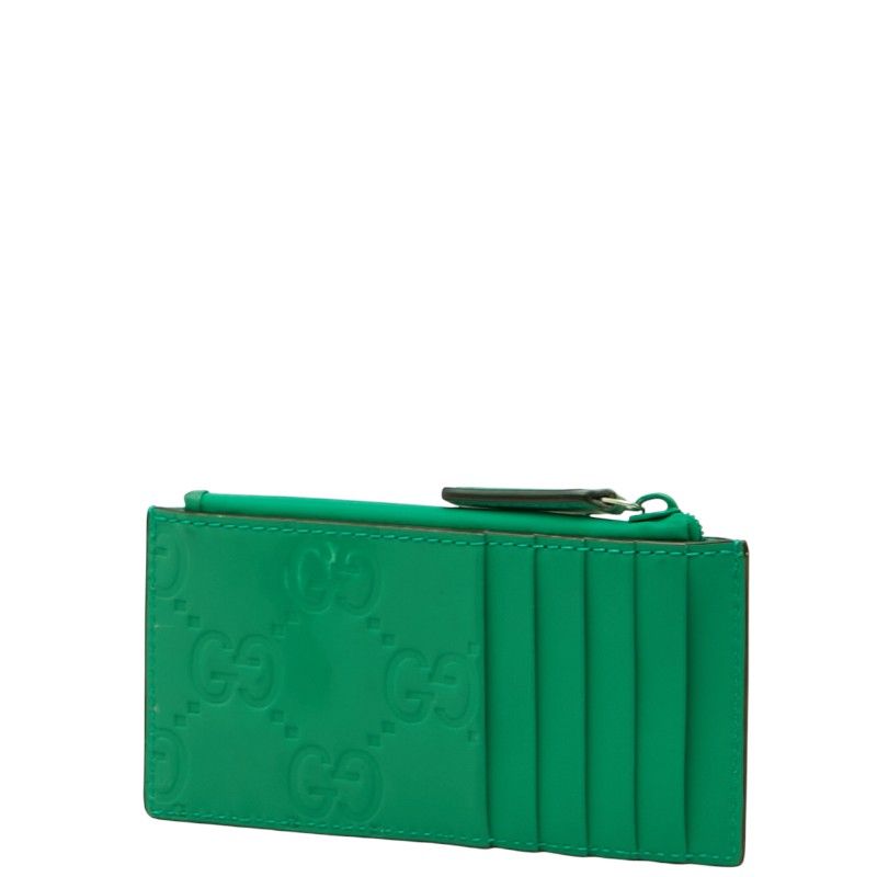 グッチ GG ラバーエフェクト コインケース パスケース フラグメントケース 771314 グリーン ラバー レディース GUCCI 1-0240581