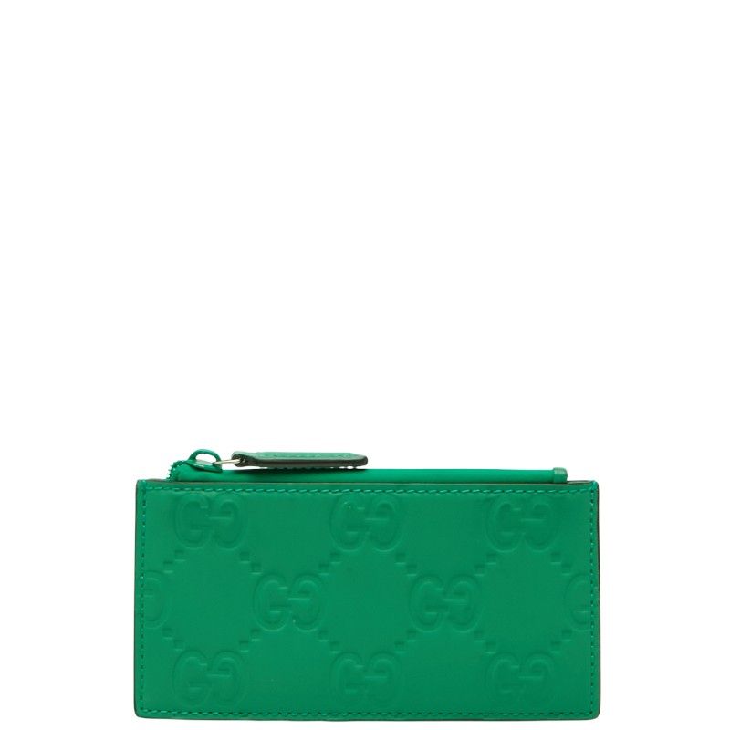 グッチ GG ラバーエフェクト コインケース パスケース フラグメントケース 771314 グリーン ラバー レディース GUCCI 1-0240581