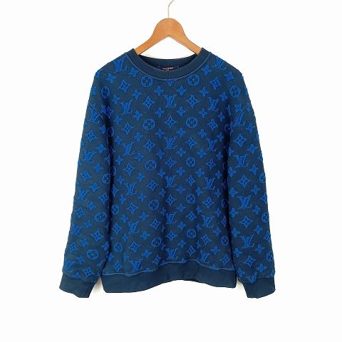 ルイヴィトン LOUIS VUITTON 19AW モノグラム ジャガード スウェット トレーナー M 青 ブルー系