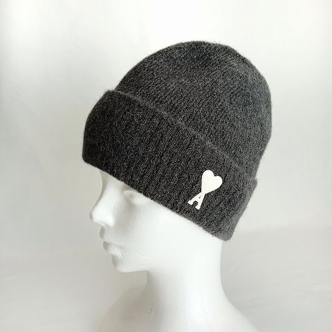 アミ アレクサンドル マテュッシ ami alexandre mattiussi アルパカ混 ニット キャップ 帽子 グレー系 AA