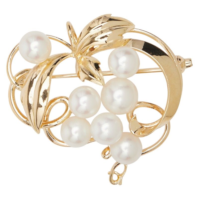 リーフ モチーフ ペンダント ブローチ K18YG イエローゴールド レディース 1-0241279