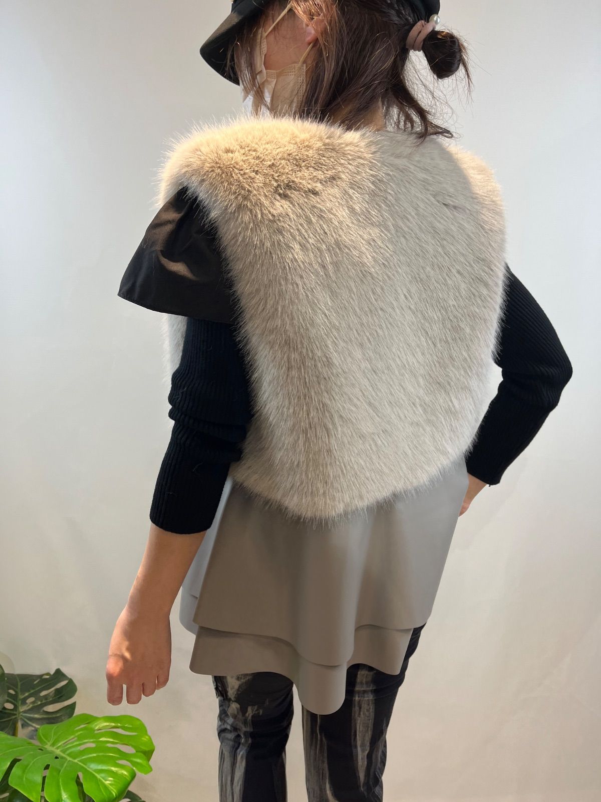 日本製／フォックスファー／カシミヤ混】ファー付ウールコート 