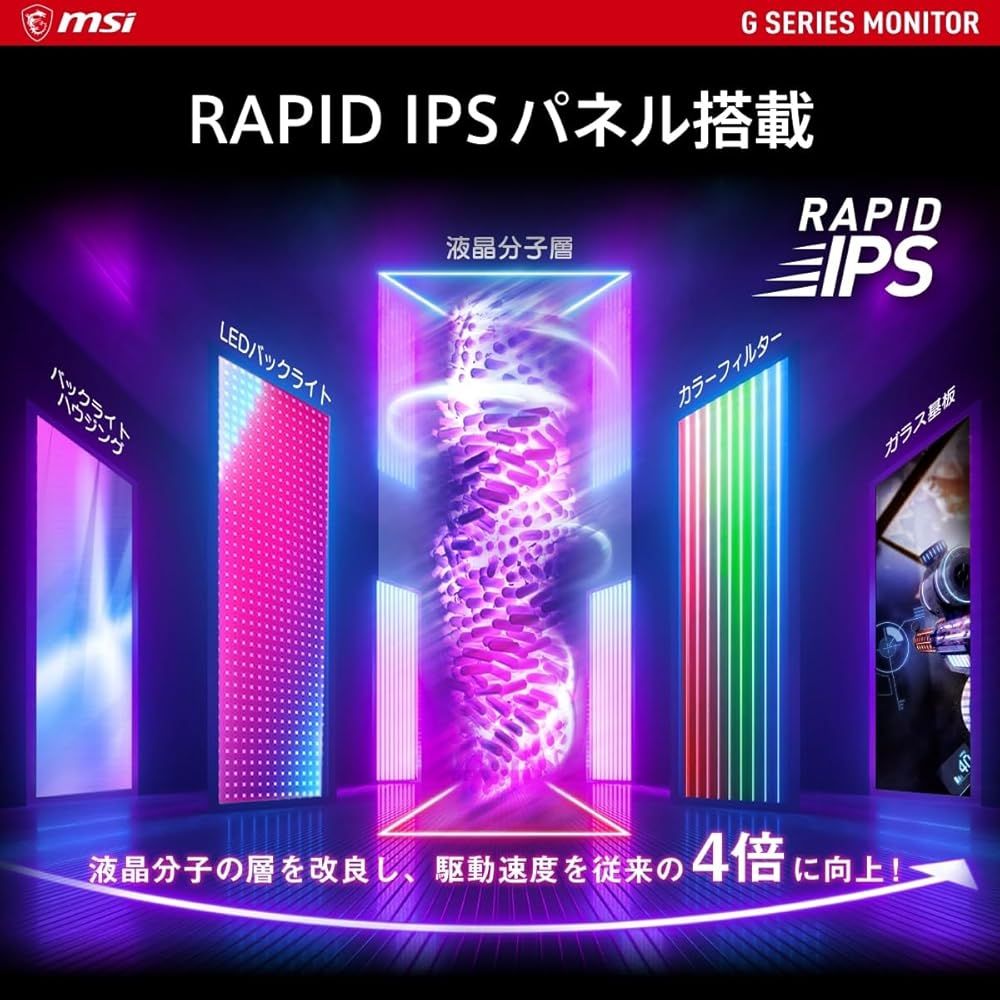 MSI ゲーミングモニター G 274 QPF E 2 27インチ WQHD RAPID IPSパネル 180 Hz 1 ms GTG Adaptive Sync