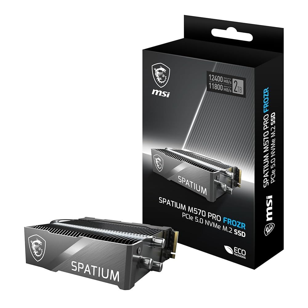 MSI SPATIUM M570 PRO 2TB PCIe 5.0 NVMe M.2 FROZR 大型ヒートシンク搭載 PCIe Gen5 SSD HD4540