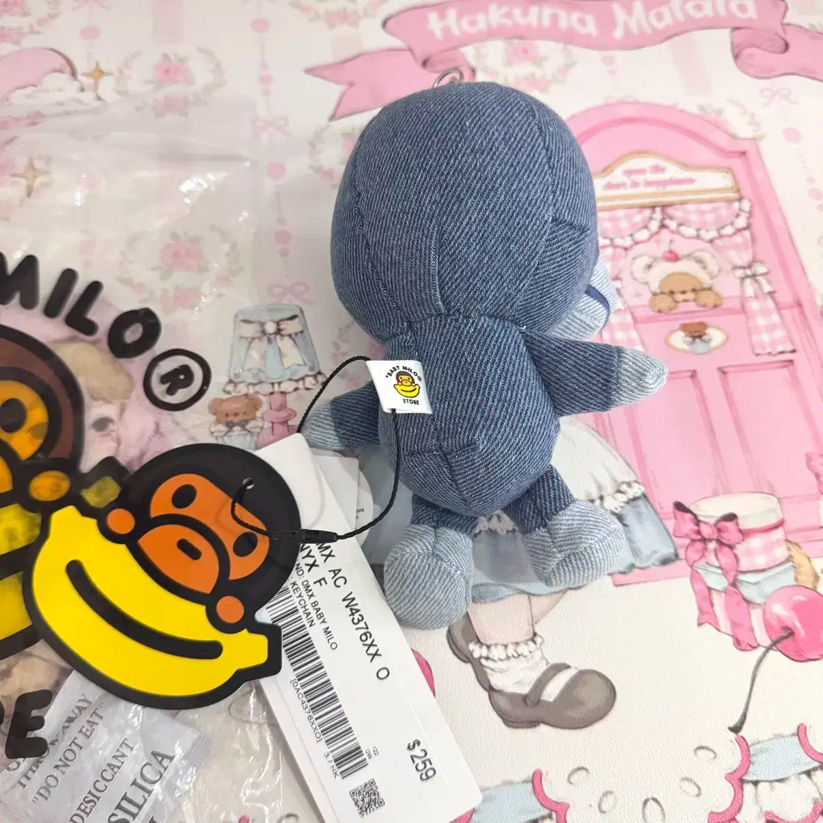 アベイシングエイプ デニム キーホルダー ライト Indigo