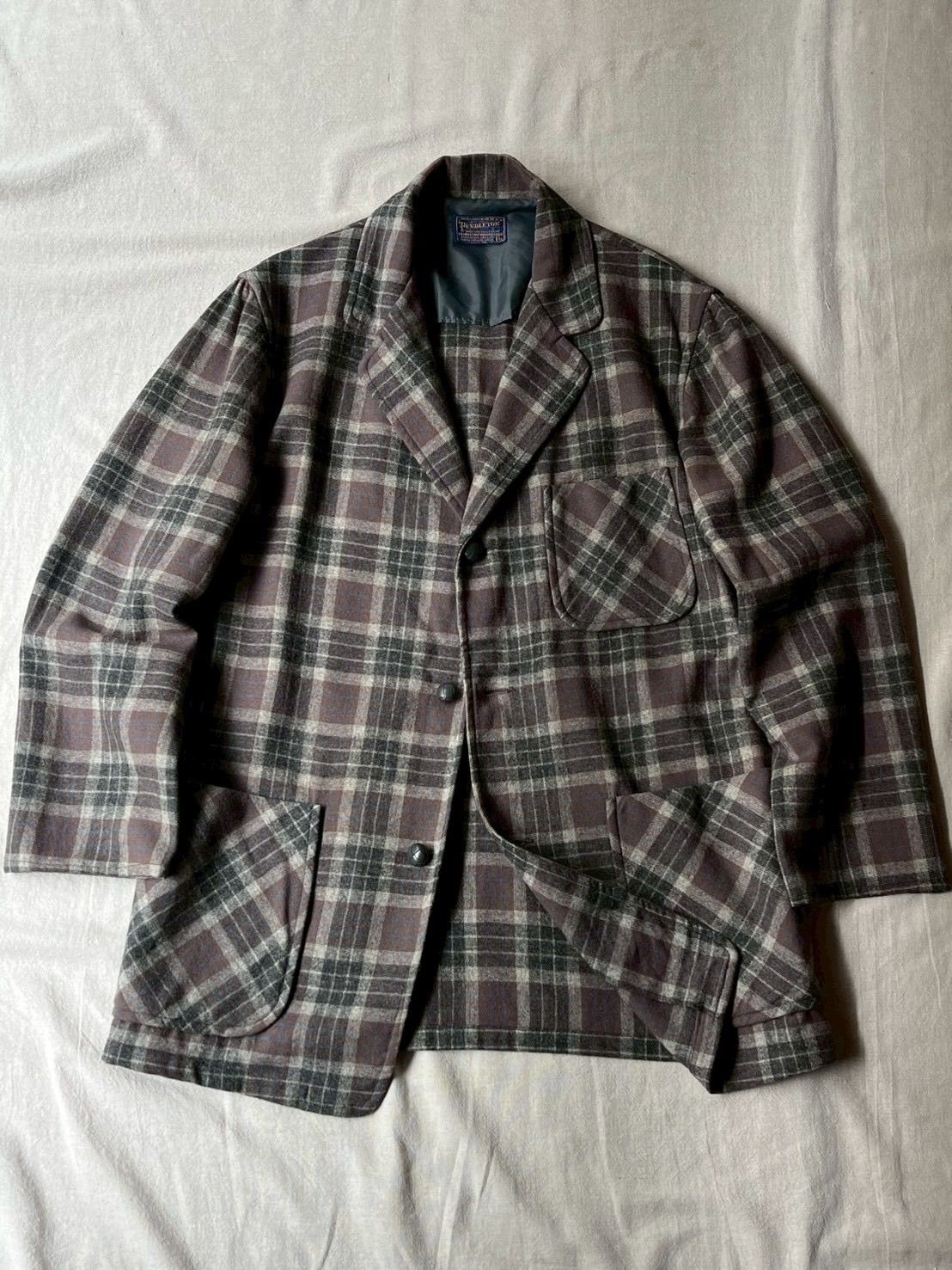 50s 60s PENDLETON テーラード ジャケット / M ウール パープル グレー