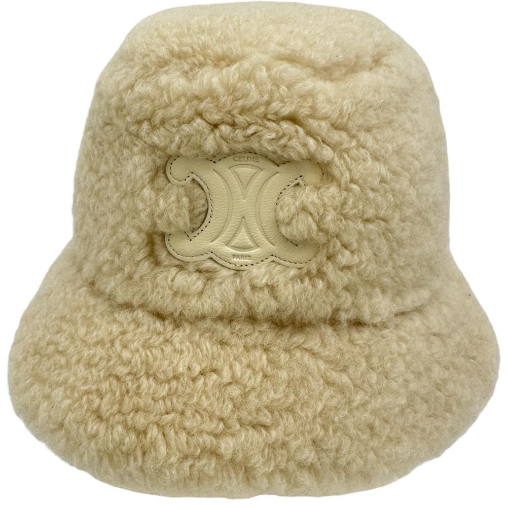 CELINE セリーヌ トリオンフ バケットハット ハット カシミヤ コットン ベージュ ユニセックス 真子質店 GD
