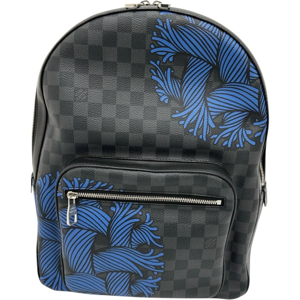 LOUIS VUITTON ルイ ヴィトン ジョッシュ クリストファー ネメス バックパック ダミエグラフィット N41712 リュック デイパック PVC ブラック シルバー金具 メンズ 真子質店 BL