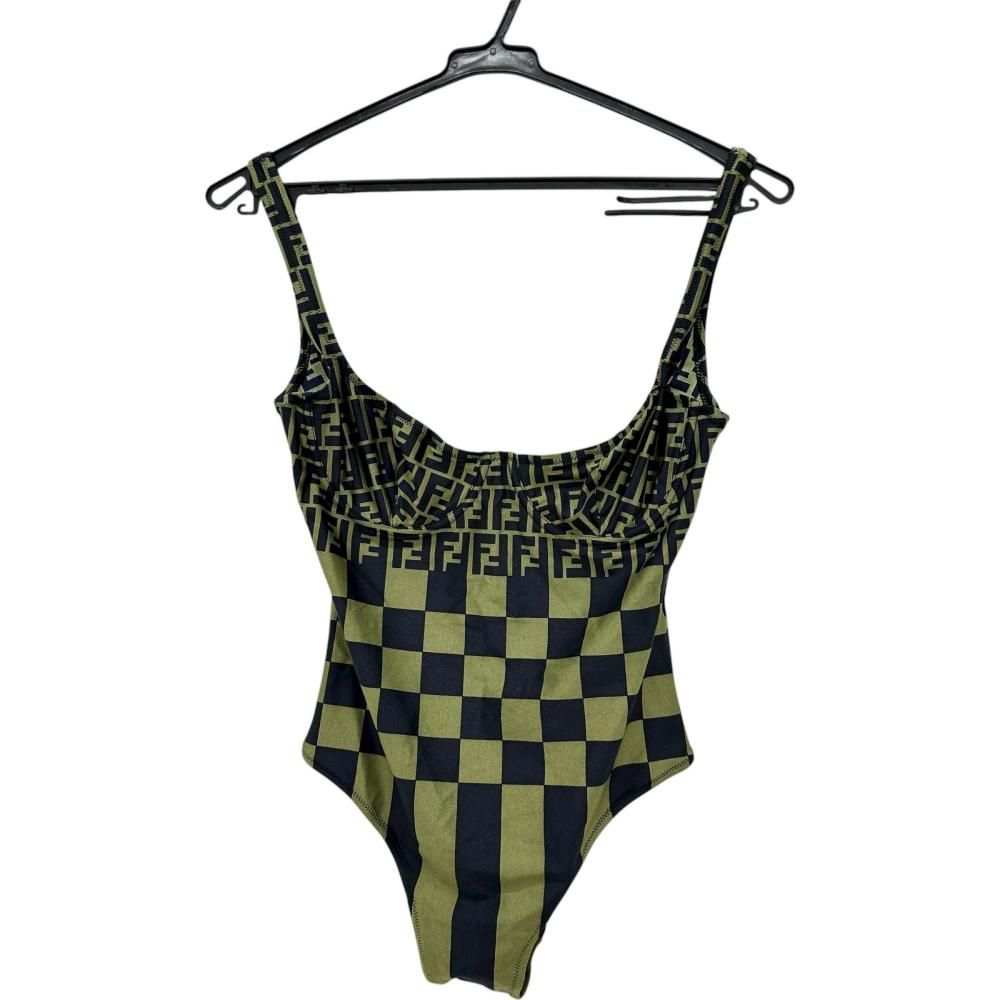 FENDI フェンディ ズッカ柄 水着 スイムウエア その他セット ナイロン POLYAMID80 ELASTHAN20 グリーン ダークネイビー レディース 真子質店 GD