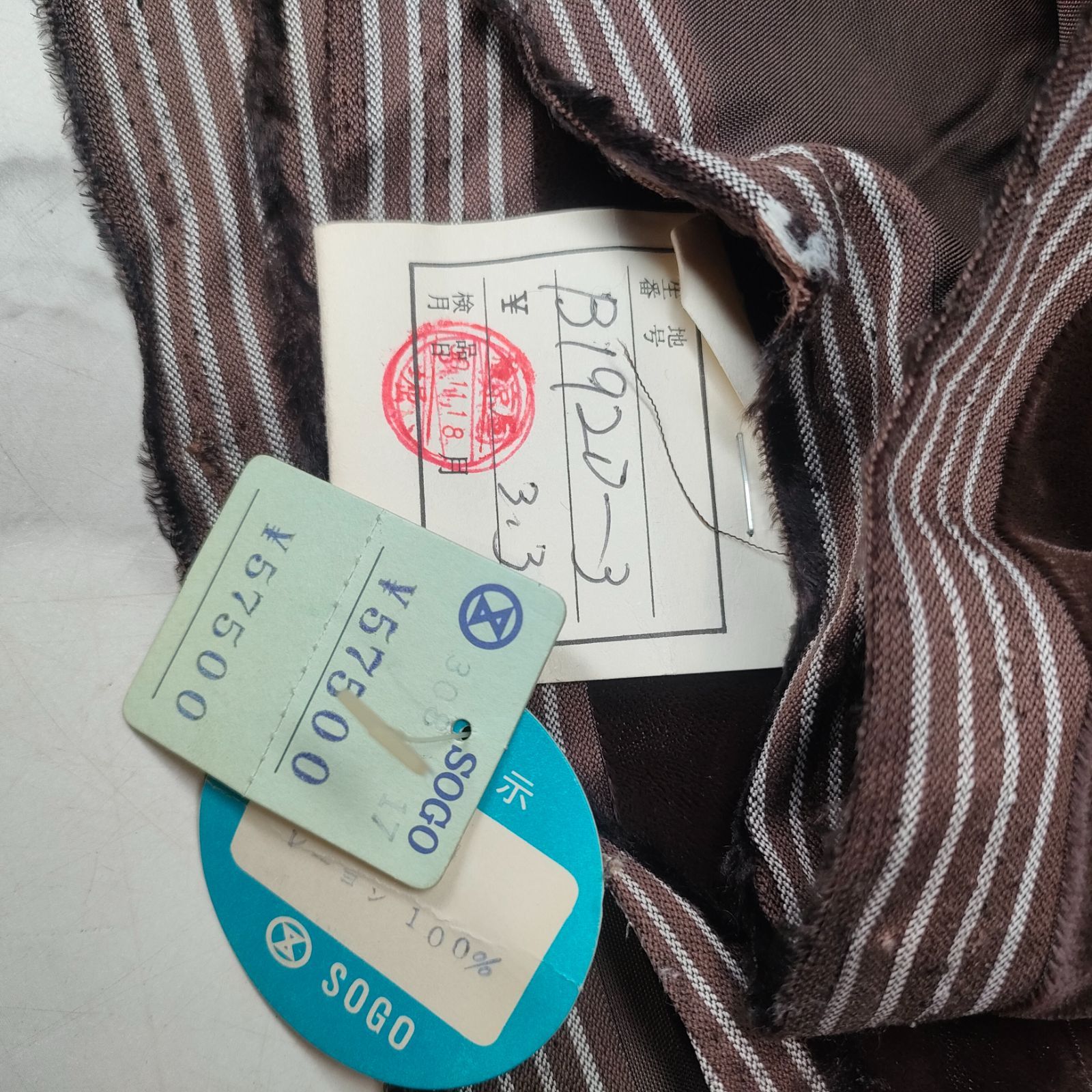 23 定価5.7万円 そごう SOGO 生地 布 アンティーク 刺繍 Vintage 古布 ブラウン 茶色 ビロード ベルベット ベロア 80s 90s 骨董 布 リメイク 手作り