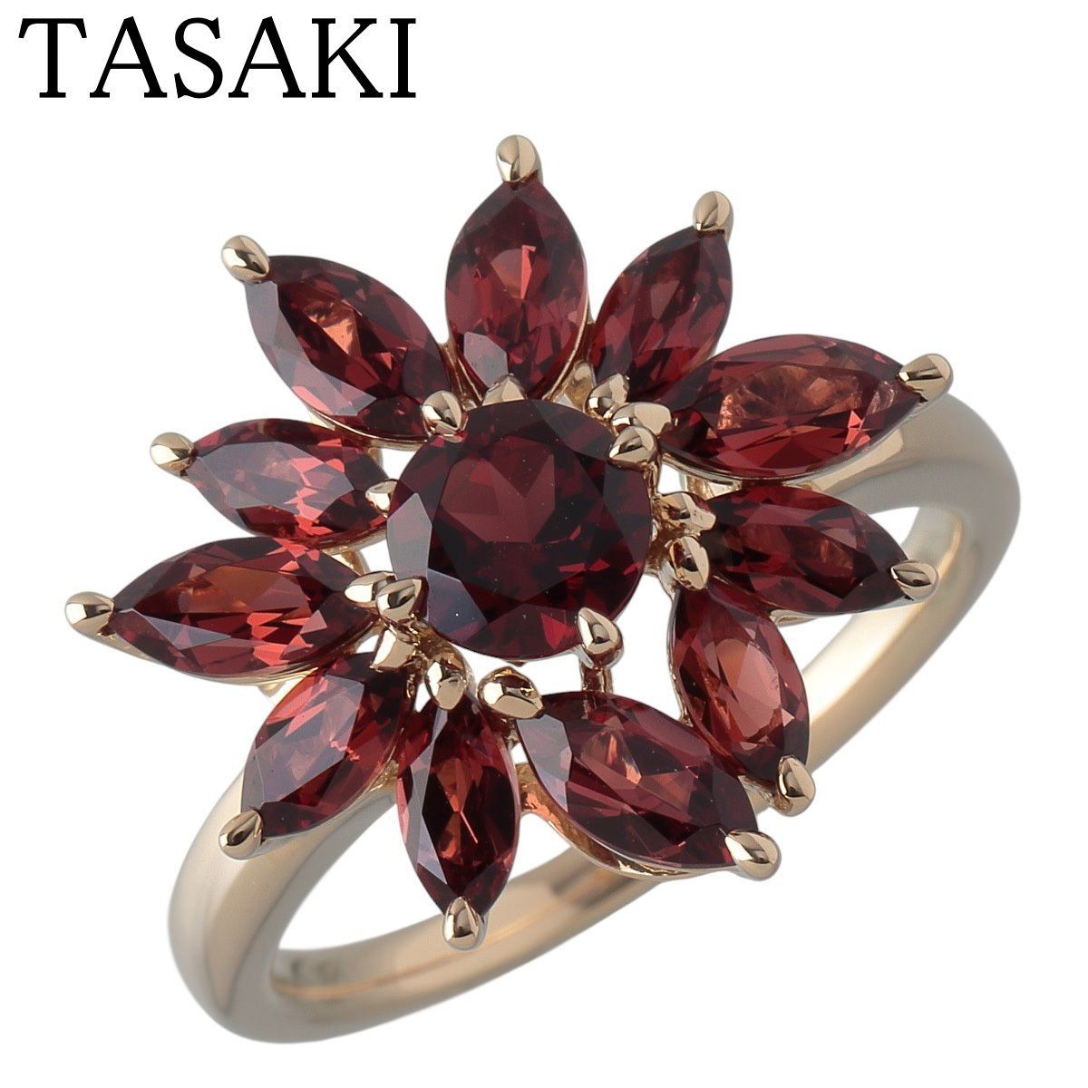 タサキ ガーネット リング 13号弱 750YG 仕上げ済 TASAKI 田崎真珠 23925