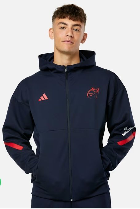 アディダス ラグビー マンスター トラベル フルジップ パーカー 紺 ネイビー 公式モデル 日本未発売