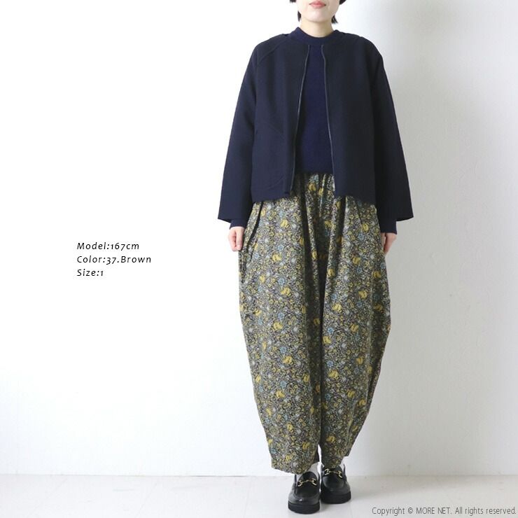 ハーベスティ HARVESTY 花柄コーデュロイイージーサーカスパンツ