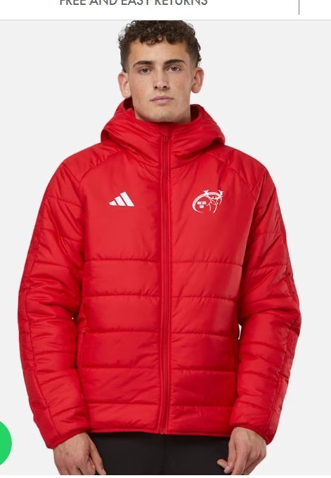 アディダス ラグビー マンスター アイタビック 3ストライプ ジャケット 赤 レッド 公式モデル 日本未発売