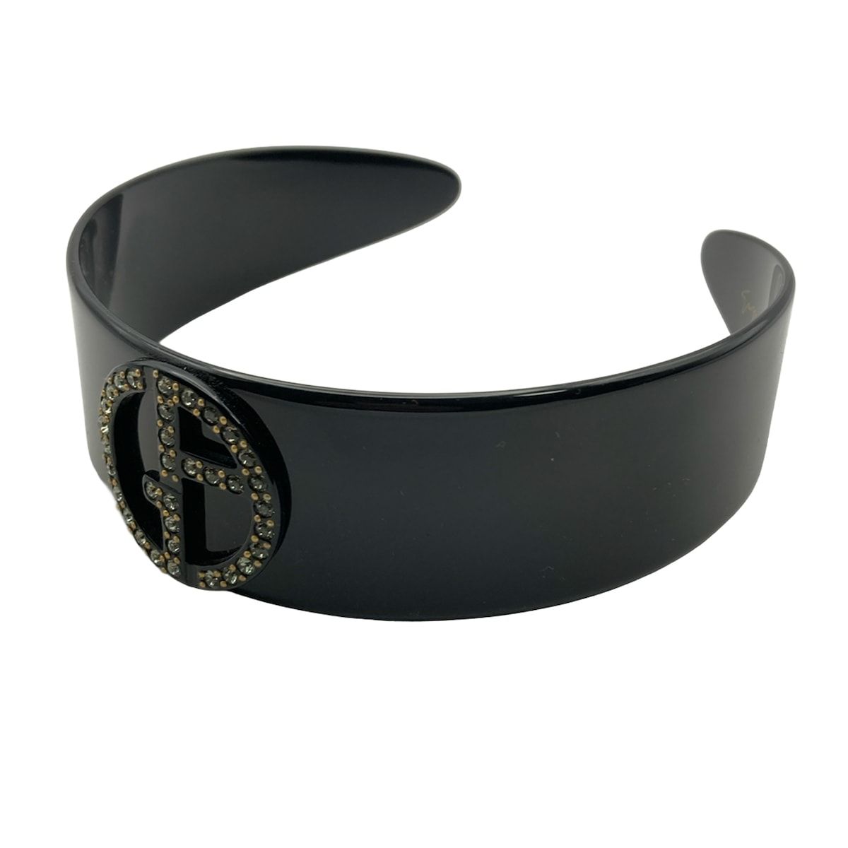 GIORGIOARMANI ジョルジオアルマーニ カチューシャ 黒 ラインストーン