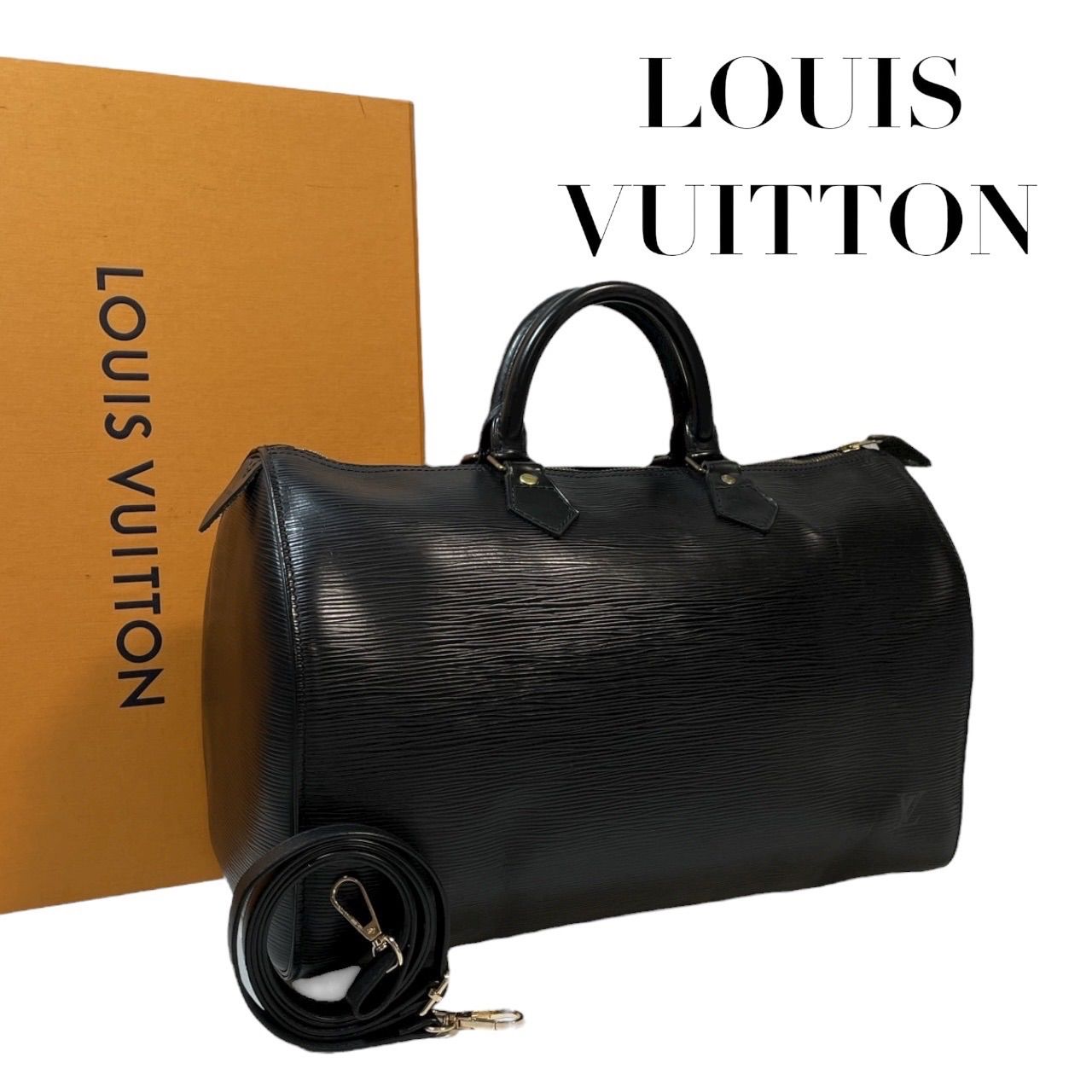 価格交渉 質問大 ルイヴィトン エピ スピーディ40 ミニボストンバッグ ショルダーバッグ 2way ブラック 黒 5175