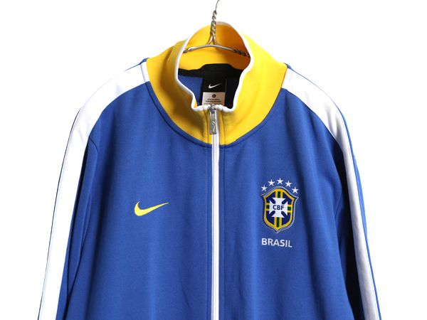 ナイキ サッカー ブラジル 代表 トラック ジャケット メンズ XL オフィシャル ジャージ フルジップ ハイネック スウッシュ 大きいサイズ