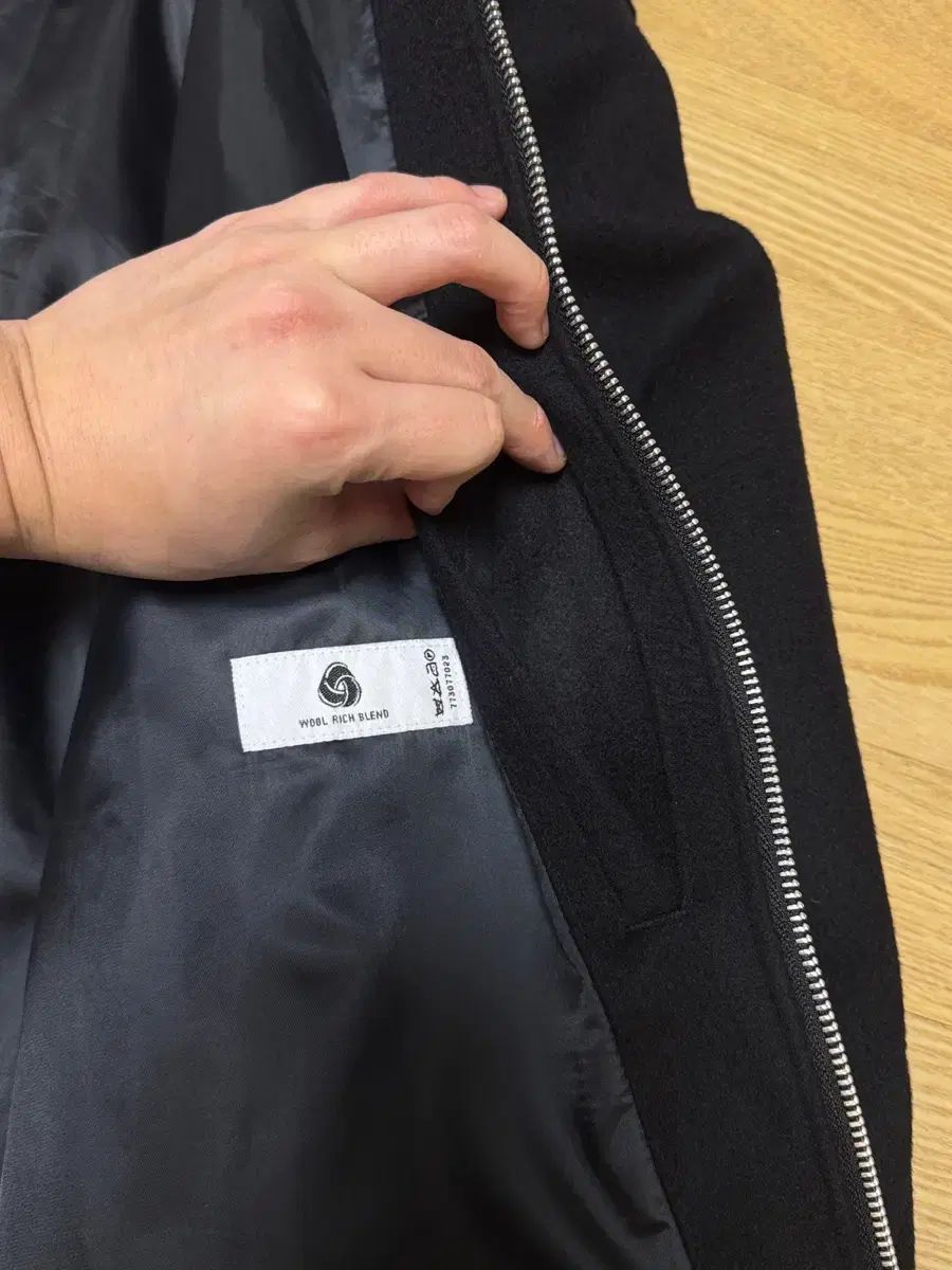 ビースロー カシミア ミリタリー ジップアップ ジャケット ネイビー L