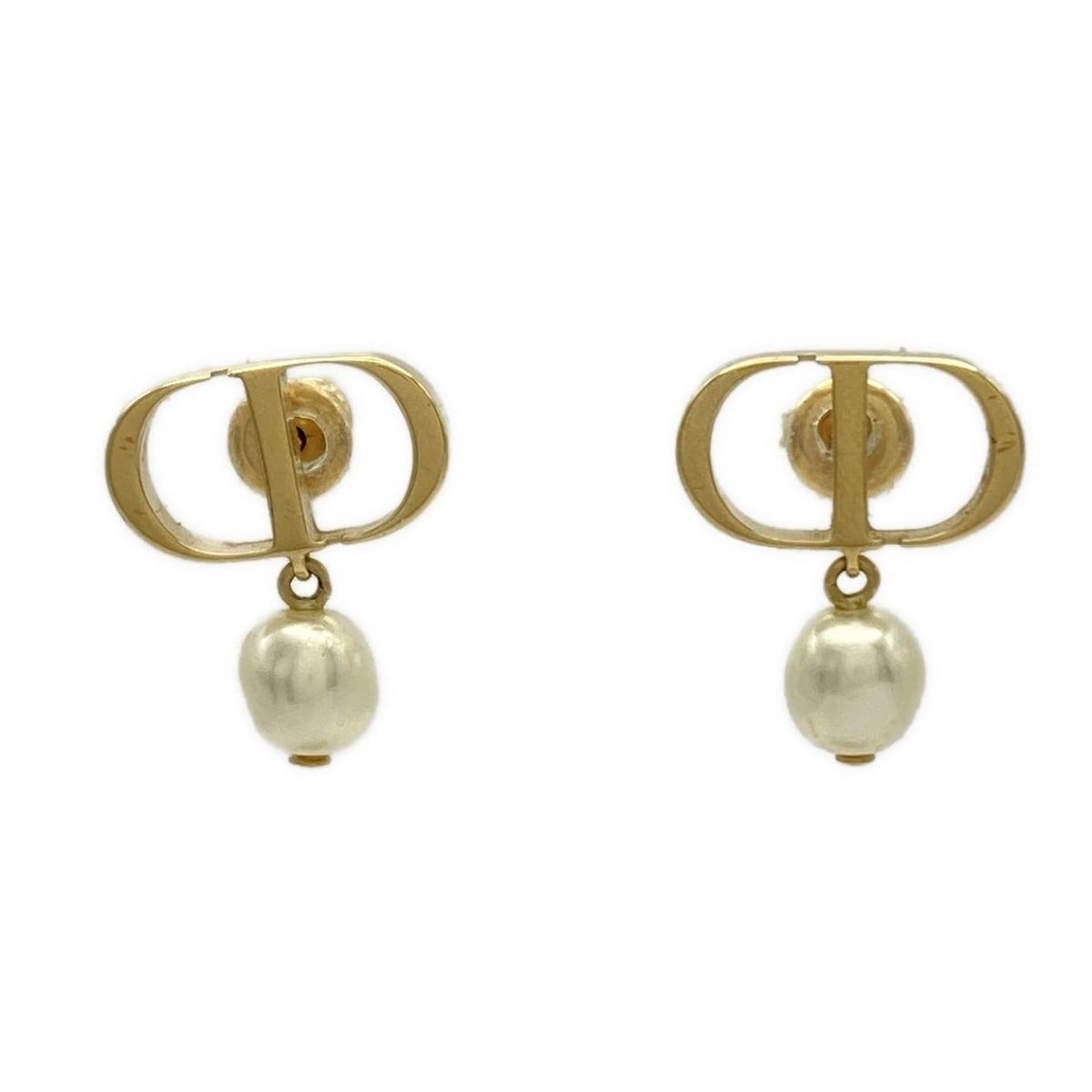 DIOR ChristianDior ディオール クリスチャンディオール ピアス Petit CD ゴールド アイボリー CDモチーフ