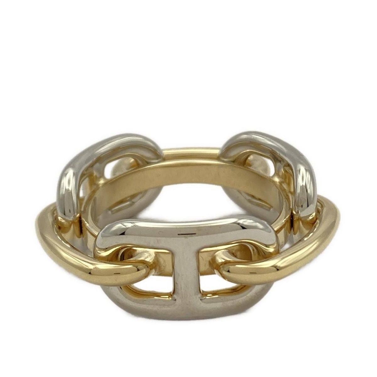 HERMES エルメス スカーフリング シェーヌダンクル ゴールド×シルバー