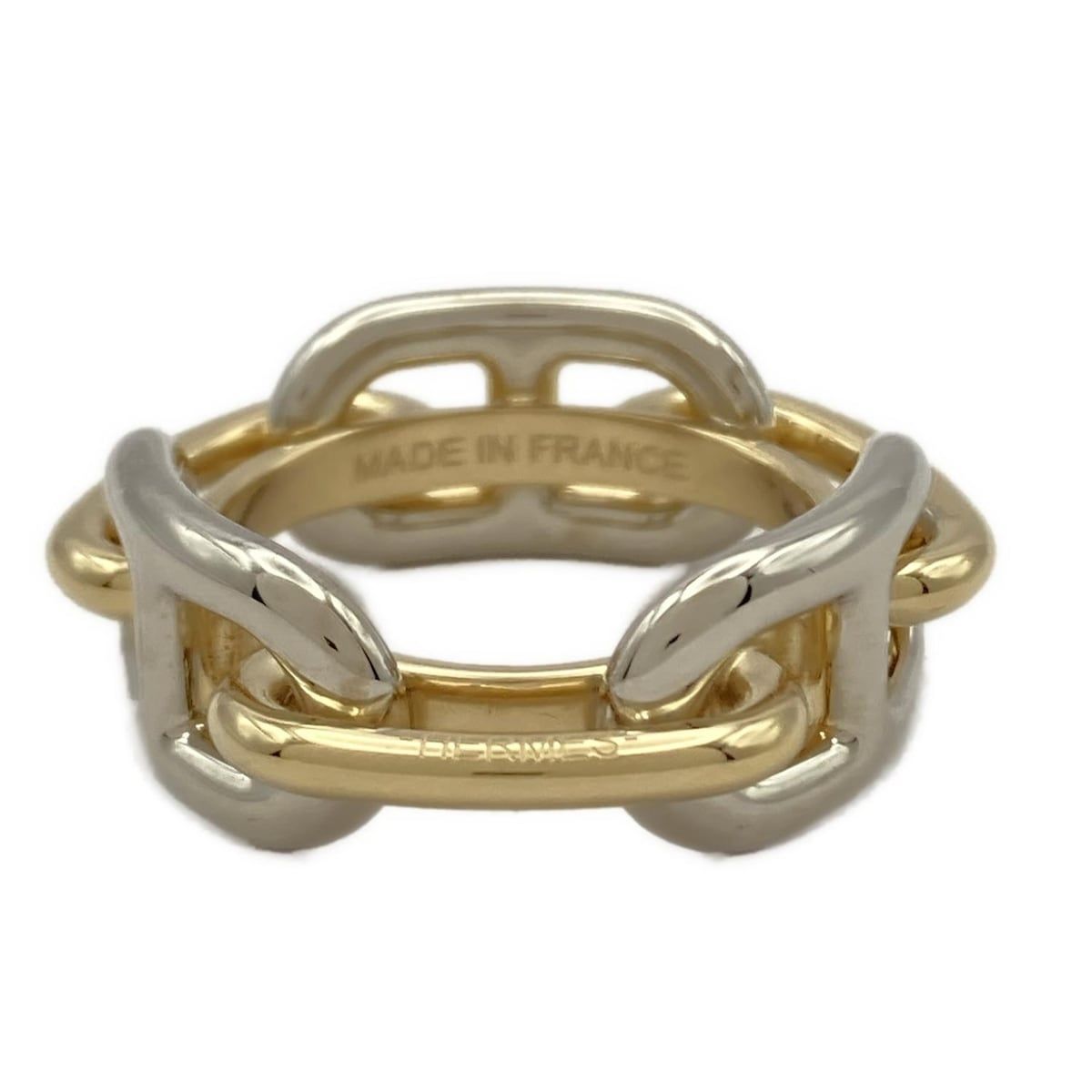 HERMES エルメス スカーフリング シェーヌダンクル ゴールド×シルバー