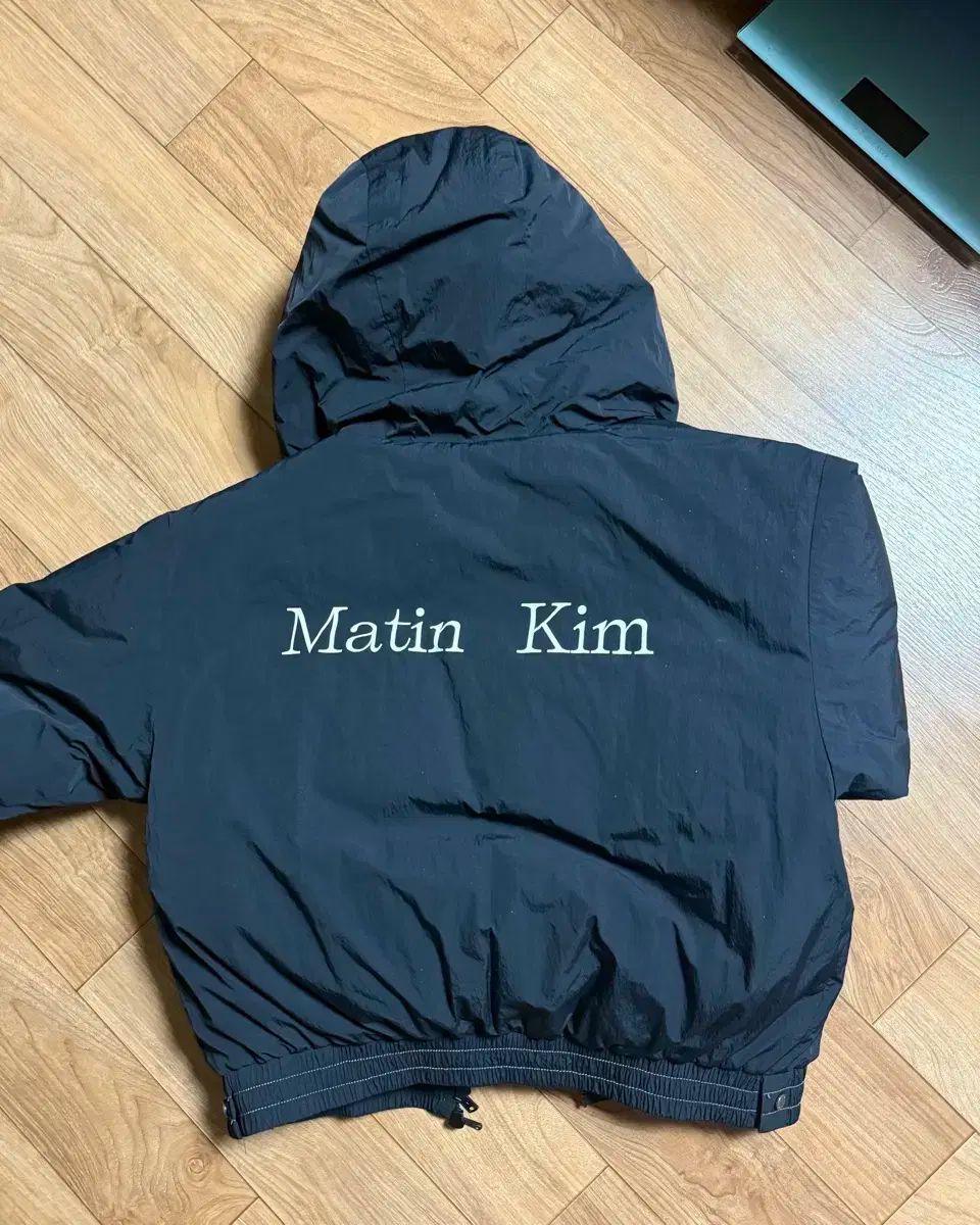 麻땡김 フーディー ダウン ブラック