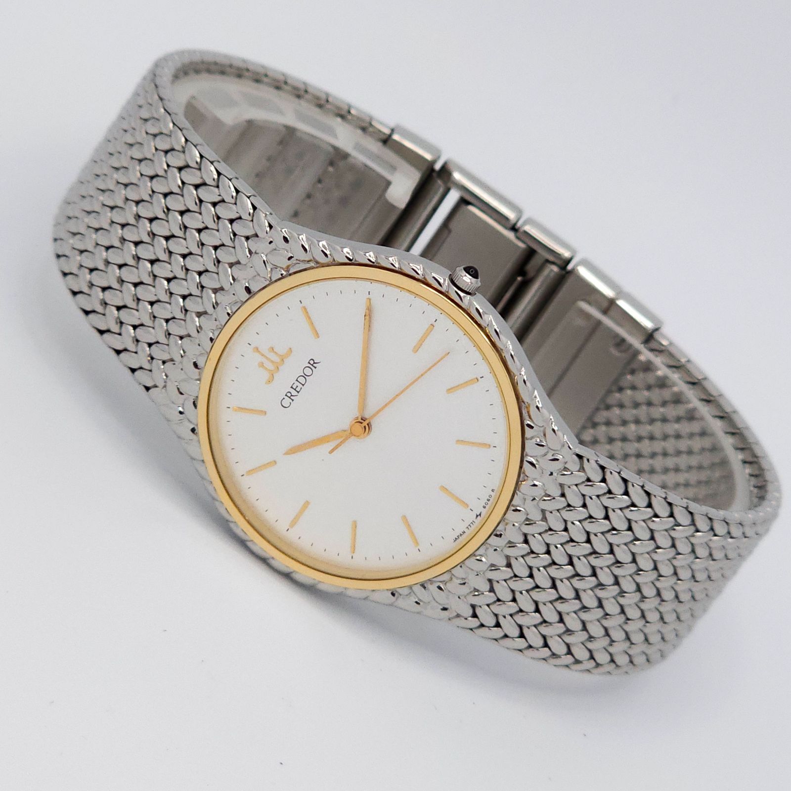  SEIKO セイコー クレドール 7771 6050 QZ 動作品 18 KTベゼル 腕時計(クォーツ) 腕時計(アナログ)