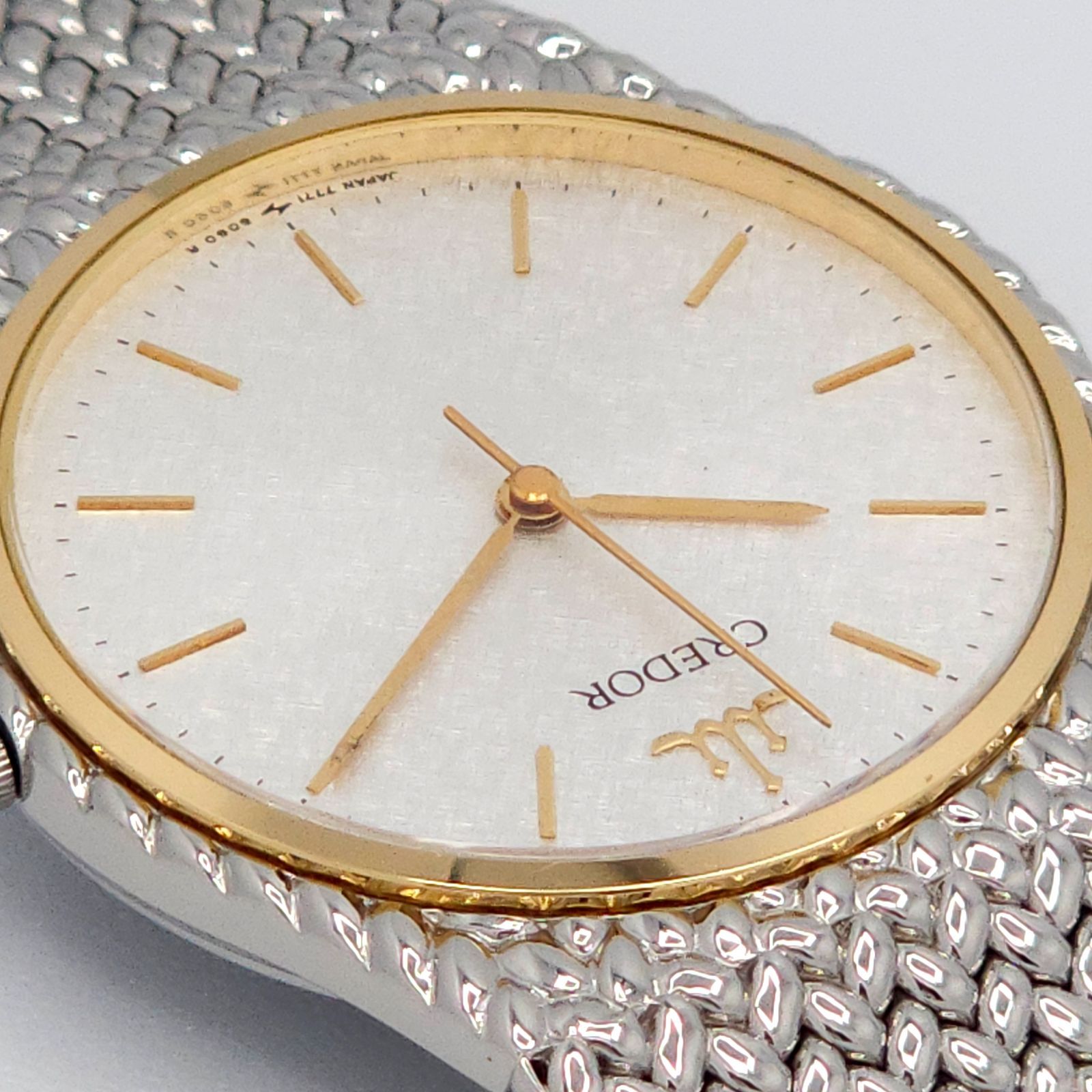 ☆美品 SEIKO セイコー クレドール 7771-6050 QZ 動作品 18KTベゼル