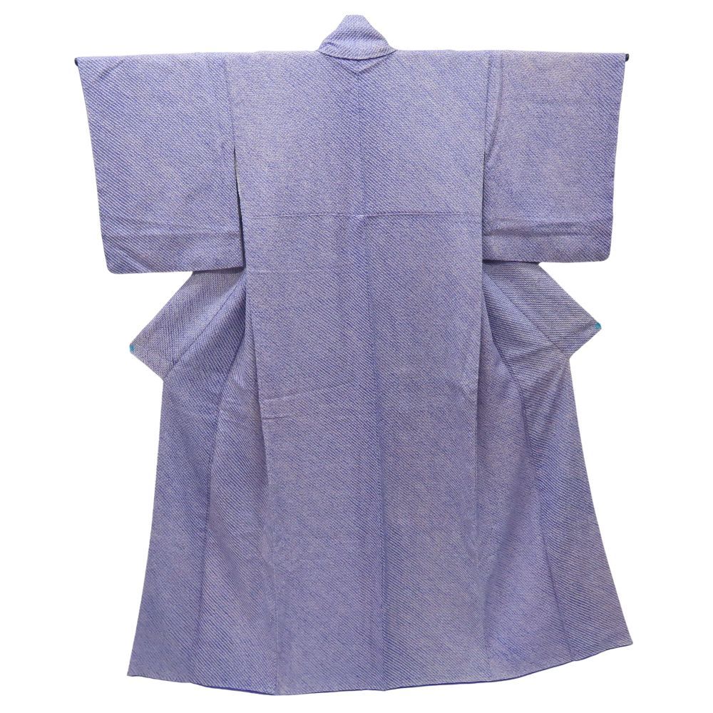 中古】 小紋 総絞り 正絹 パープル 和装 呉服 和服 きもの レディース