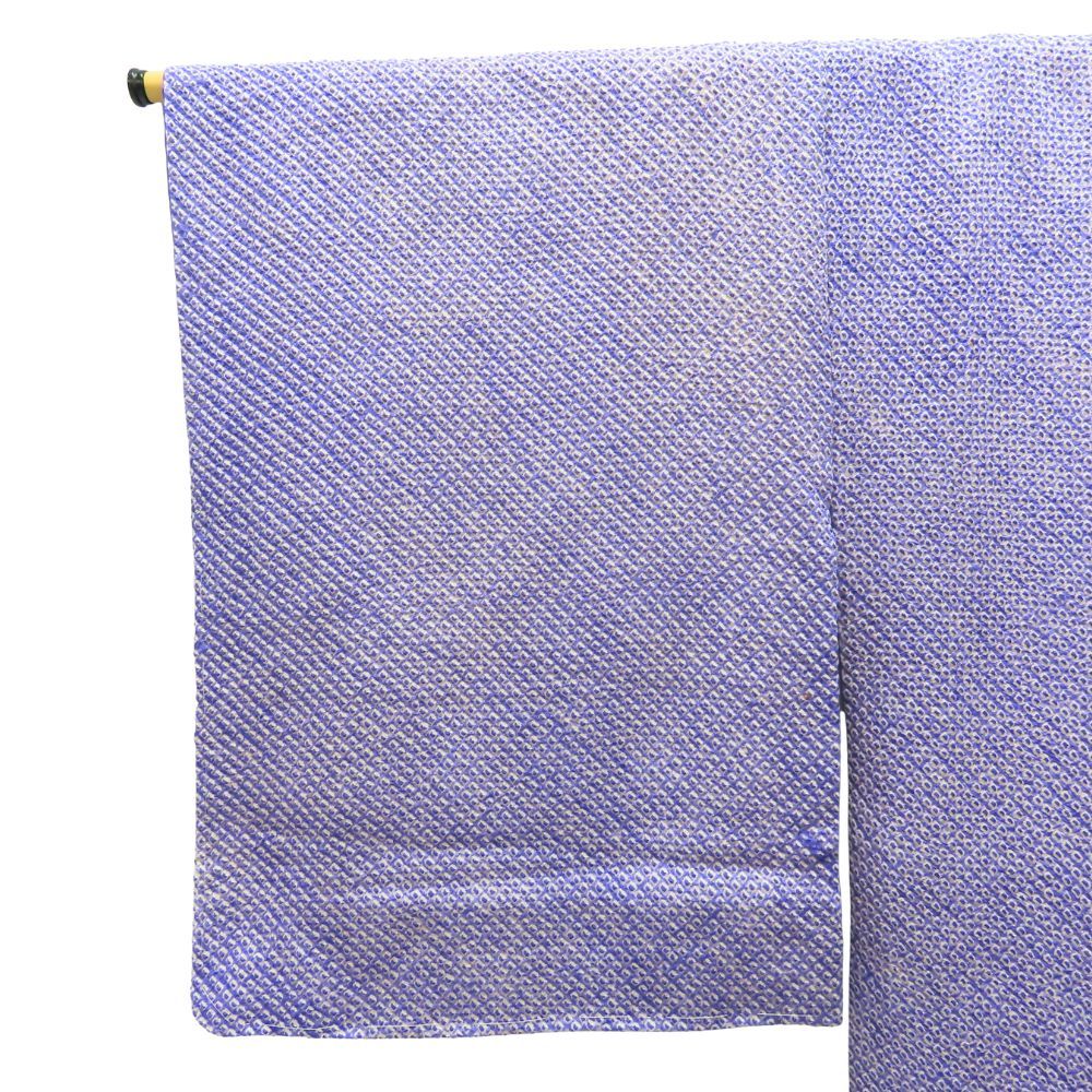 中古】 小紋 総絞り 正絹 パープル 和装 呉服 和服 きもの レディース