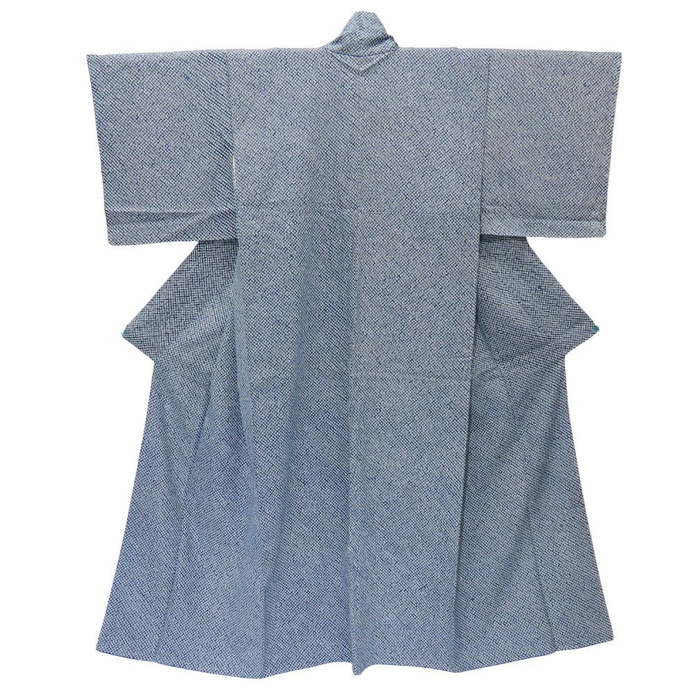 小紋 総絞り 正絹 ネイビー しつけ糸あり 和装 呉服 和服 きもの レディース 女性
