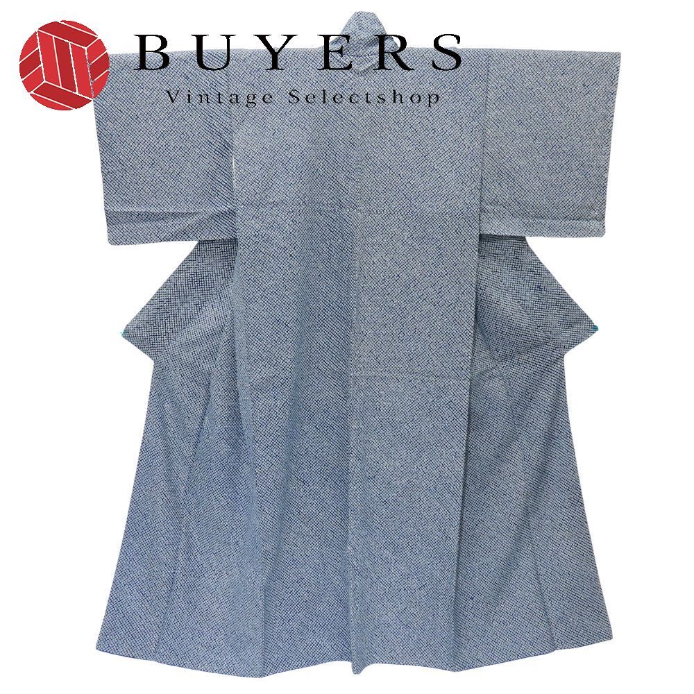 小紋 総絞り 正絹 ネイビー しつけ糸あり 和装 呉服 和服 きもの レディース 女性