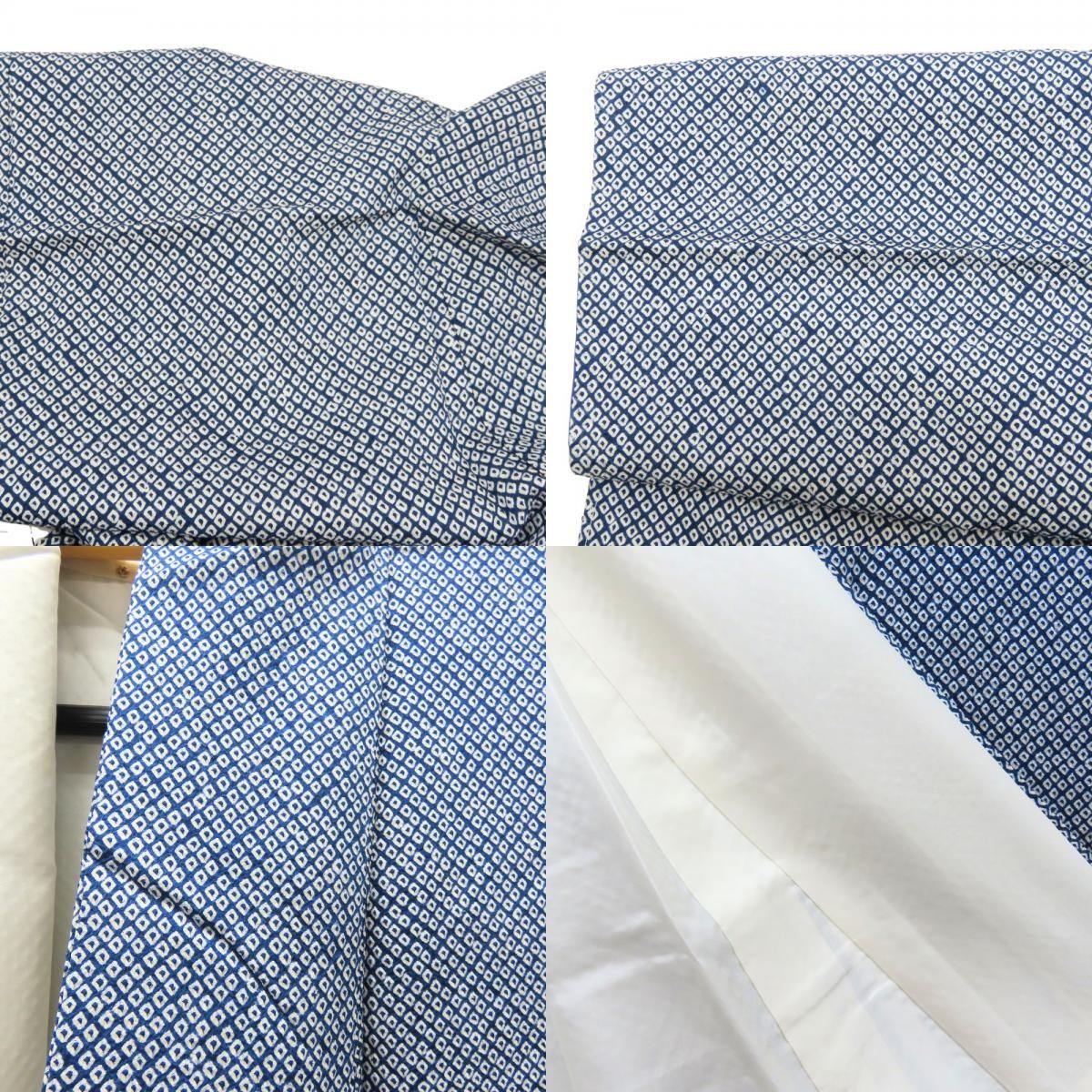  小紋 総絞り 正絹 ネイビー しつけ糸あり 和装 呉服 和服 きもの レディース 女性 小紋 着物