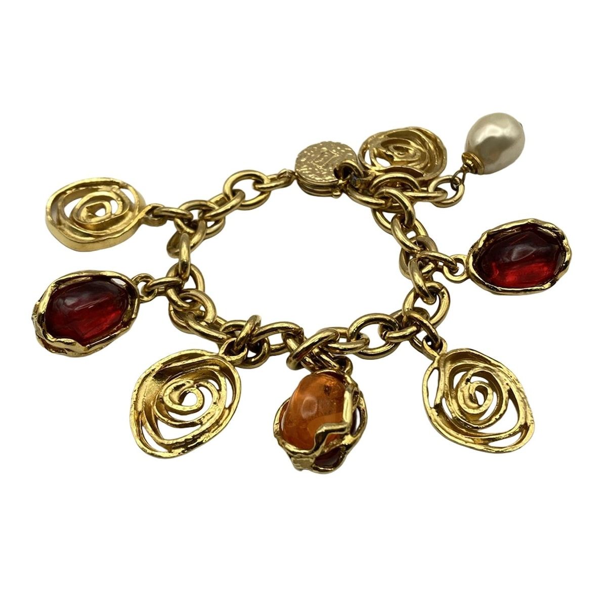 YvesSaintLaurent イヴサンローラン ブレスレット - ゴールド×レッド×オレンジ