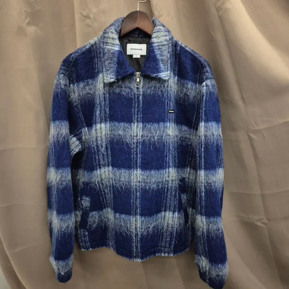 thisisneverthat ブラッシュド CHECK ジップアップ ジャケット L