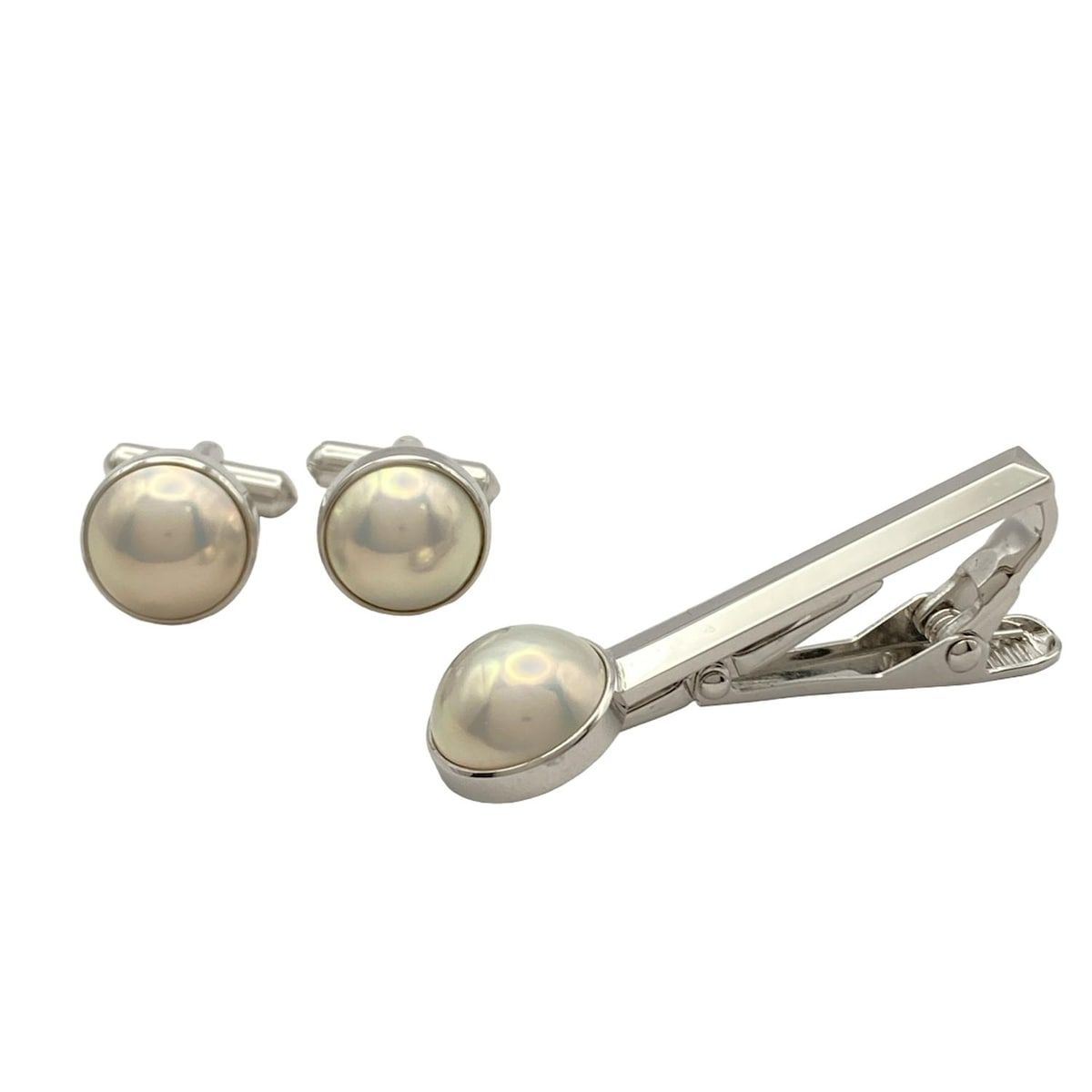 田崎真珠 TASAKI タサキシンジュ - シルバー×白 ネクタイピン カフスセット