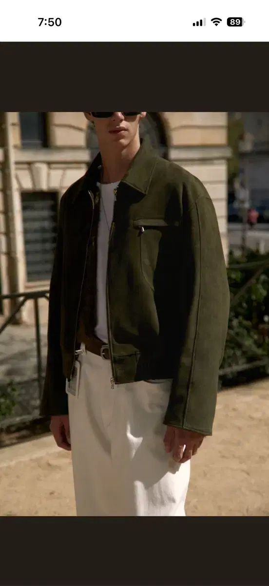 STUOFFICE ゴート スエード ジャケット カーキ m