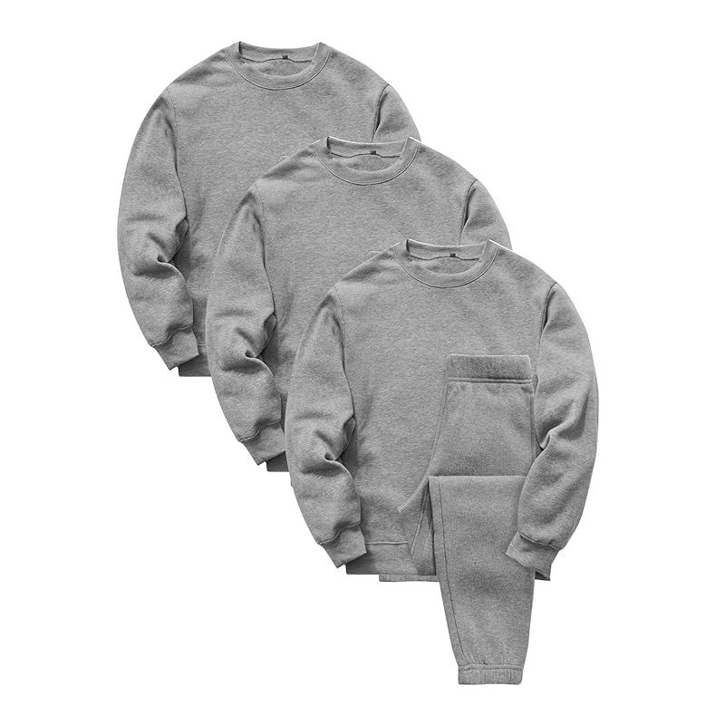 Nutopia スウェット パジャマ 裏起毛 上下セット ルームウェア 3L ライトグレー 上下セット×3点