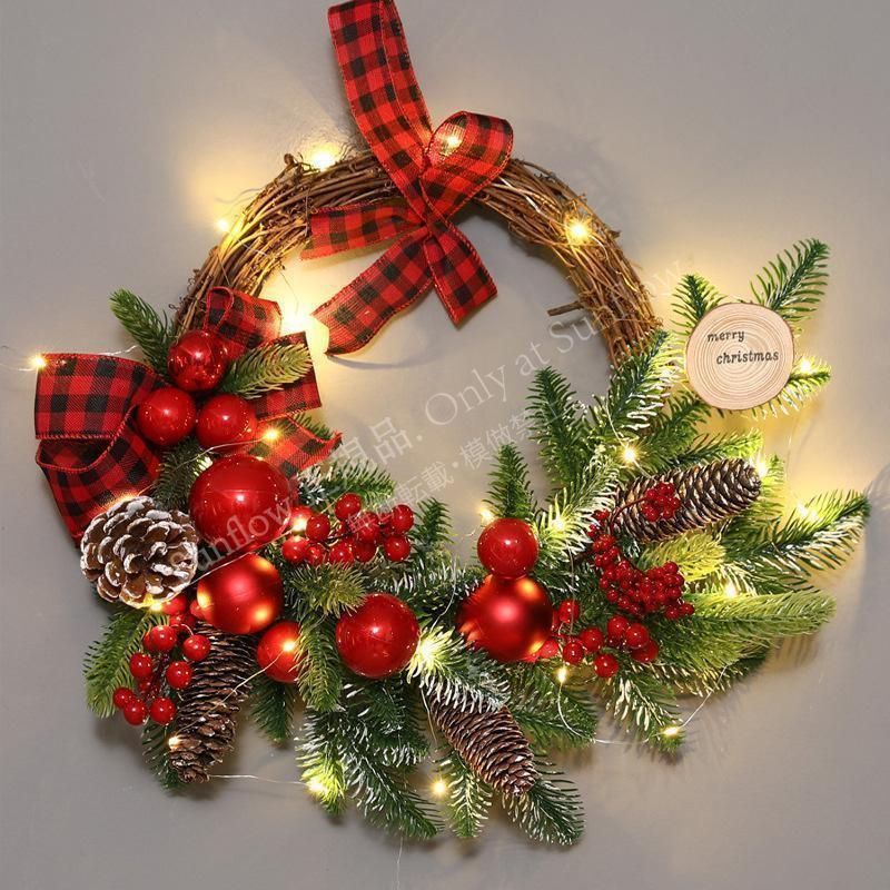 クリスマスギフトタイムセール75cmクリスマスリース 花輪 飾り LED