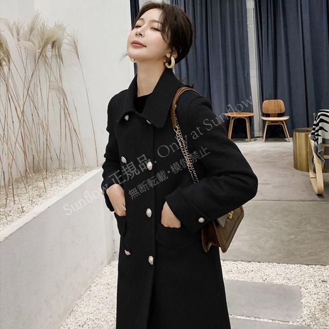 クリスマスギフト げ赤 ラシャコート レディース ロングコート 秋 冬 20代 30代 40代 ウール チェスターコート ブラック ロングコート ラシャ アウター 着痩せ CCSDP1110P156