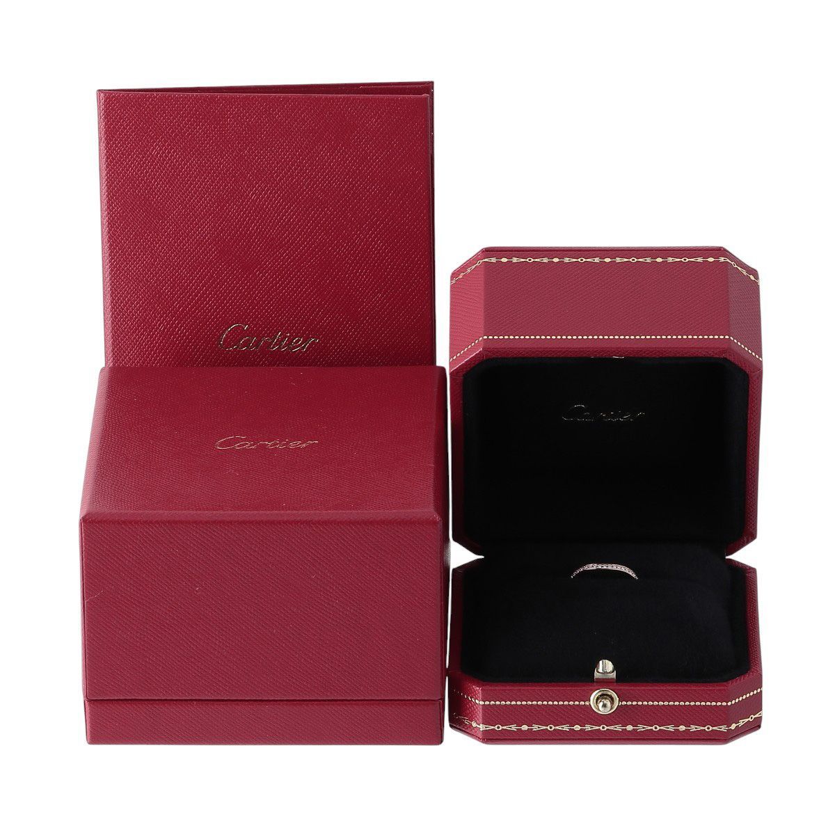 カルティエ ダイヤ リング バレリーナ ウェディング ハーフ 47 Au 750 PG 保証書 2018年 箱 仕上げ済 Cartier 24001