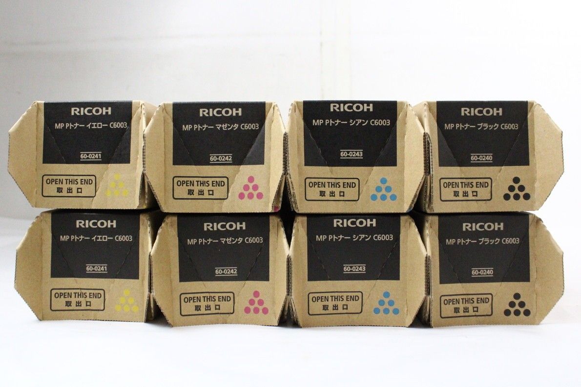 RICOH 純正 トナー C6003 4色8本 シアン マゼンタ イエロー ブラック×各2 リコー ITSI29P9T6MK-L14-byebye