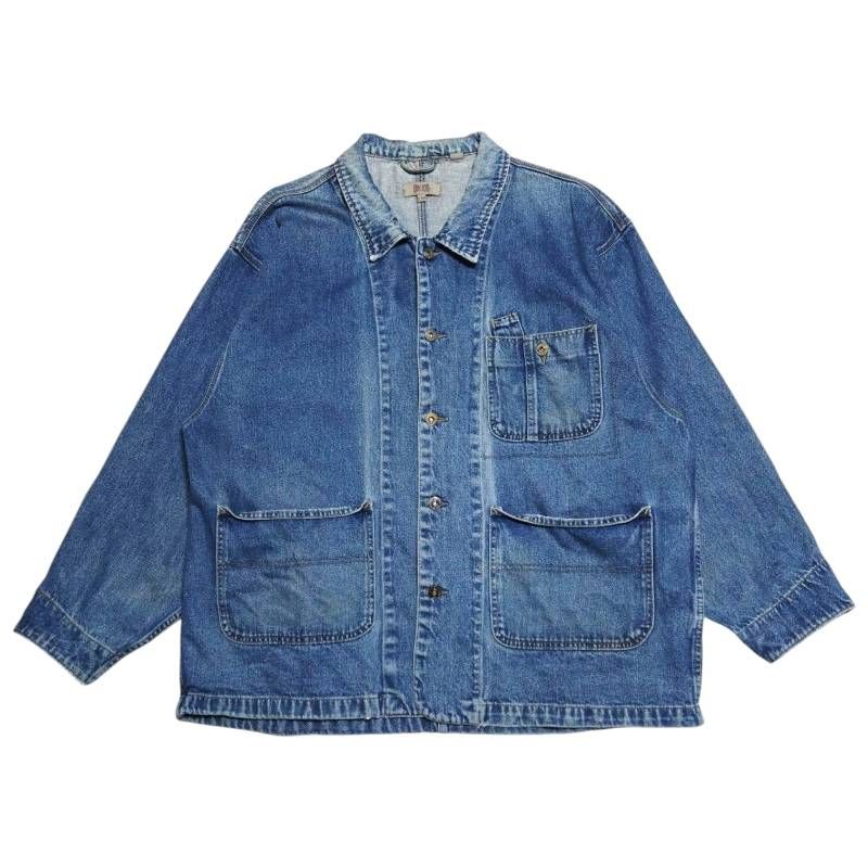 90s CODE ZERO denim engineer jacket ヴィンテージ デニム エンジニアジャケット XL インディゴ 古着 カバーオール