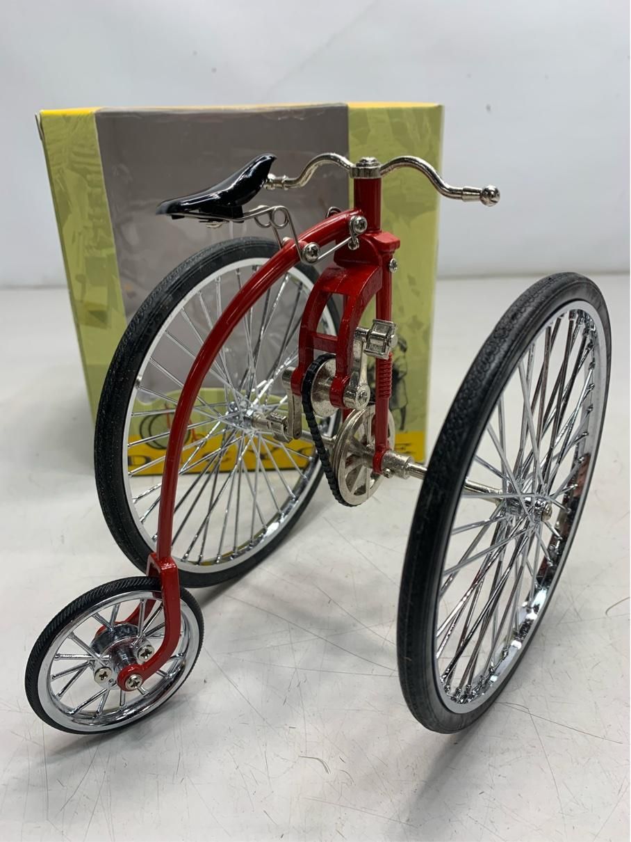 貴重 激レア 自転車模型 レトロ三輪車 ダルマ自転車 ミニチュア 置物