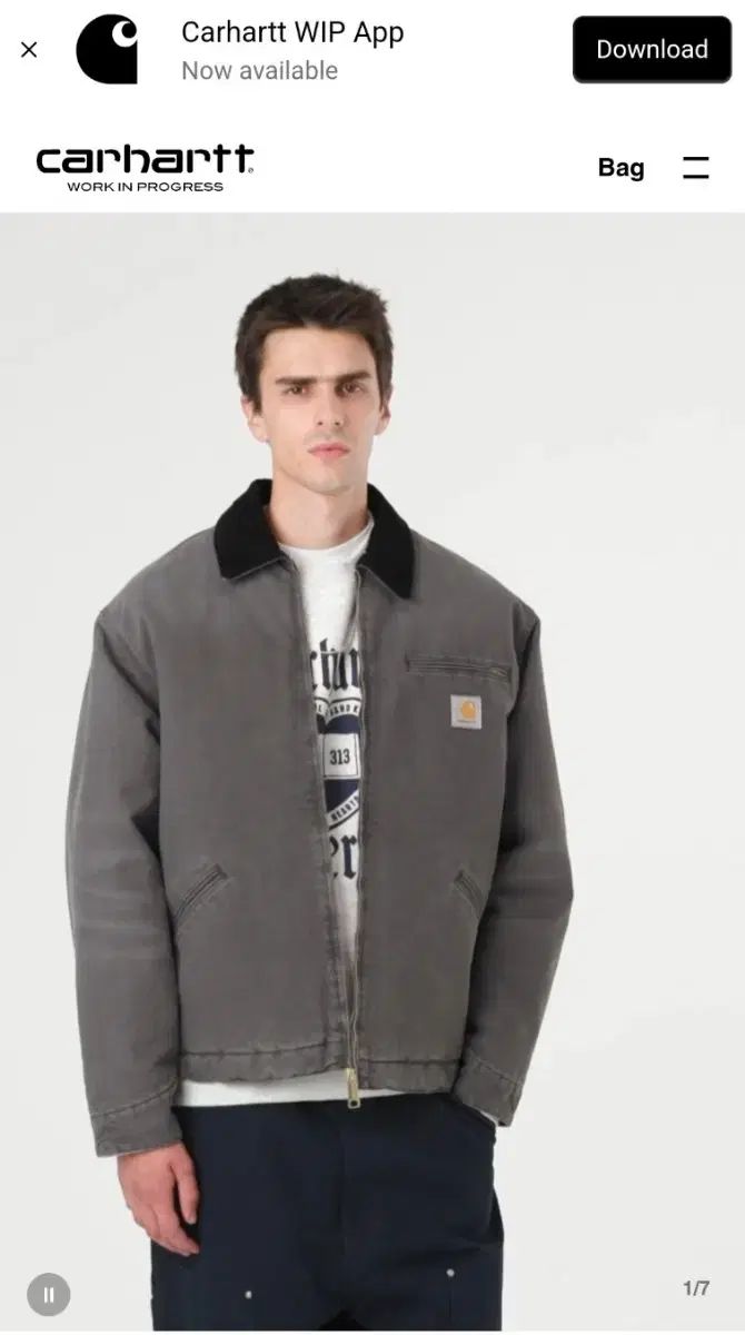 Carhartt WIP デトロイト ジャケット グラファイト ブラック L