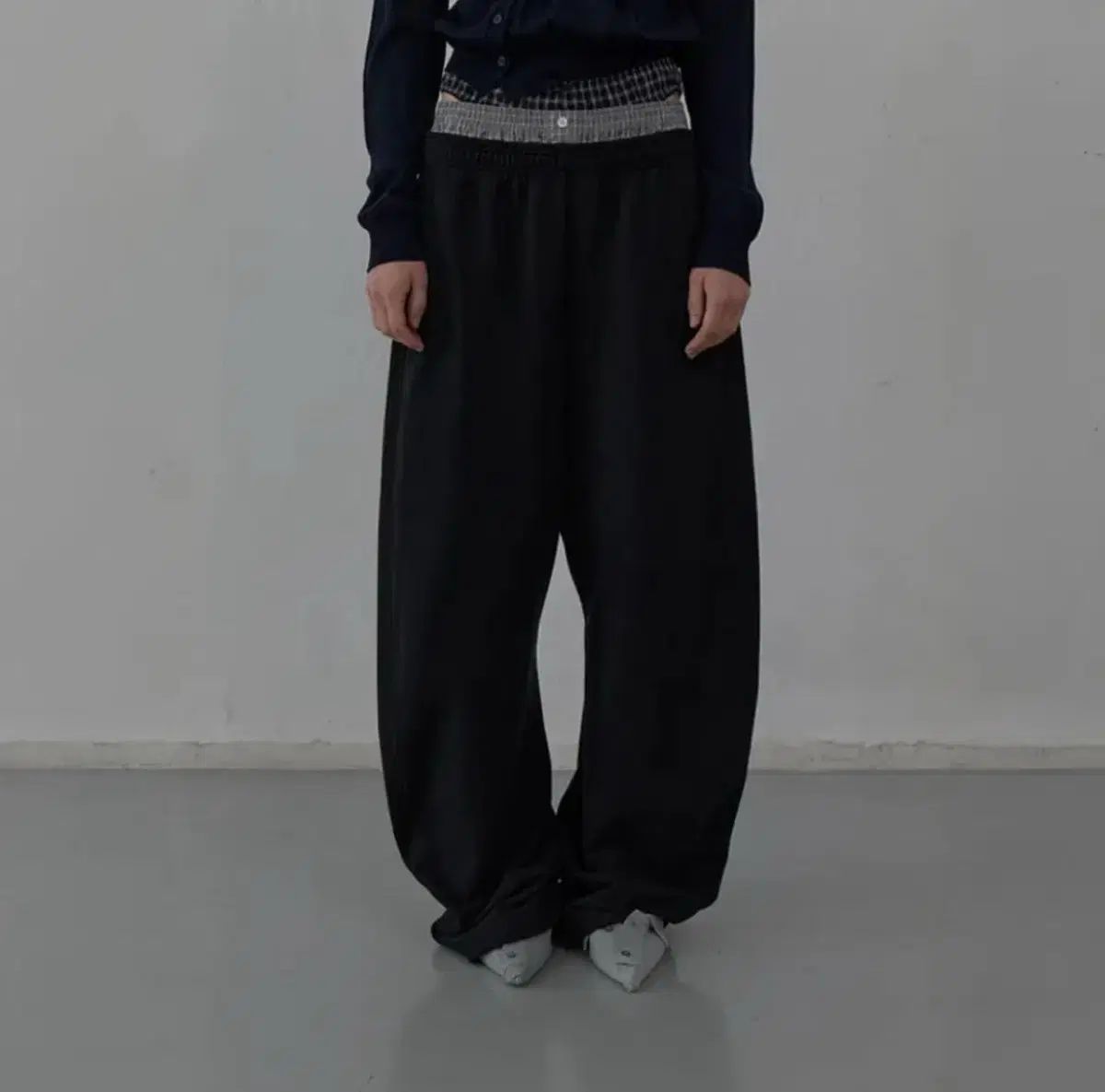 LCDC レイヤード CHECK スウェットパンツ ブラック LCDC パンツ