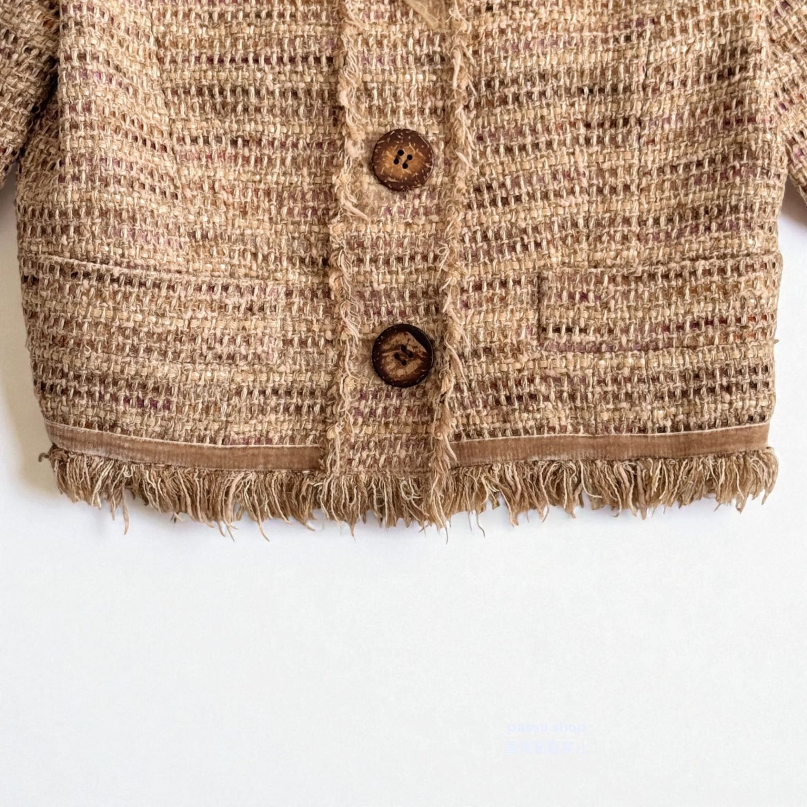 美品】FOXEY フォクシーブティック シルク混 リネン ツイード