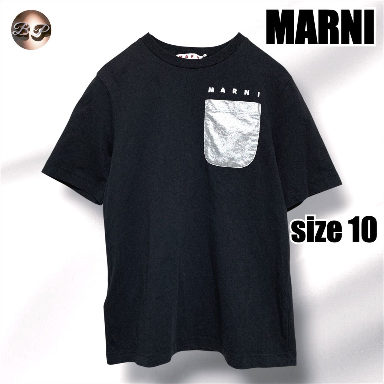豊富な，100%新品 MARNI　マルニ　Tシャツ　半袖　黒色系　サイズ10Y (140)　キッズ　子供服 Tシャツ
